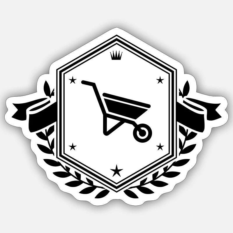 Wheelbarrow symbol - Sticker size S (10 x 10 cm) - white matte