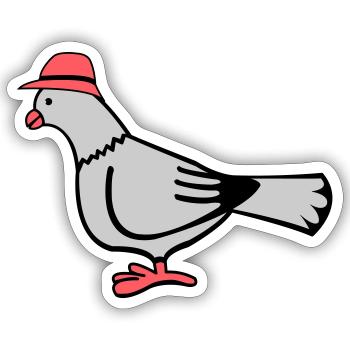 Taube - Sticker Größe S (10 x 10 cm) - Mattweiß - Vorne