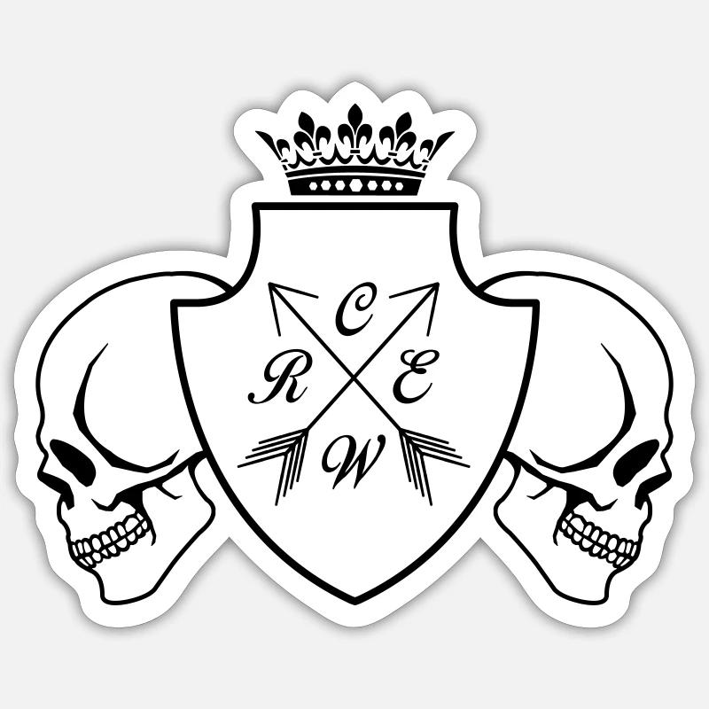 Crâne de l’équipage - Sticker taille S (10 x 10 cm) - blanc mat