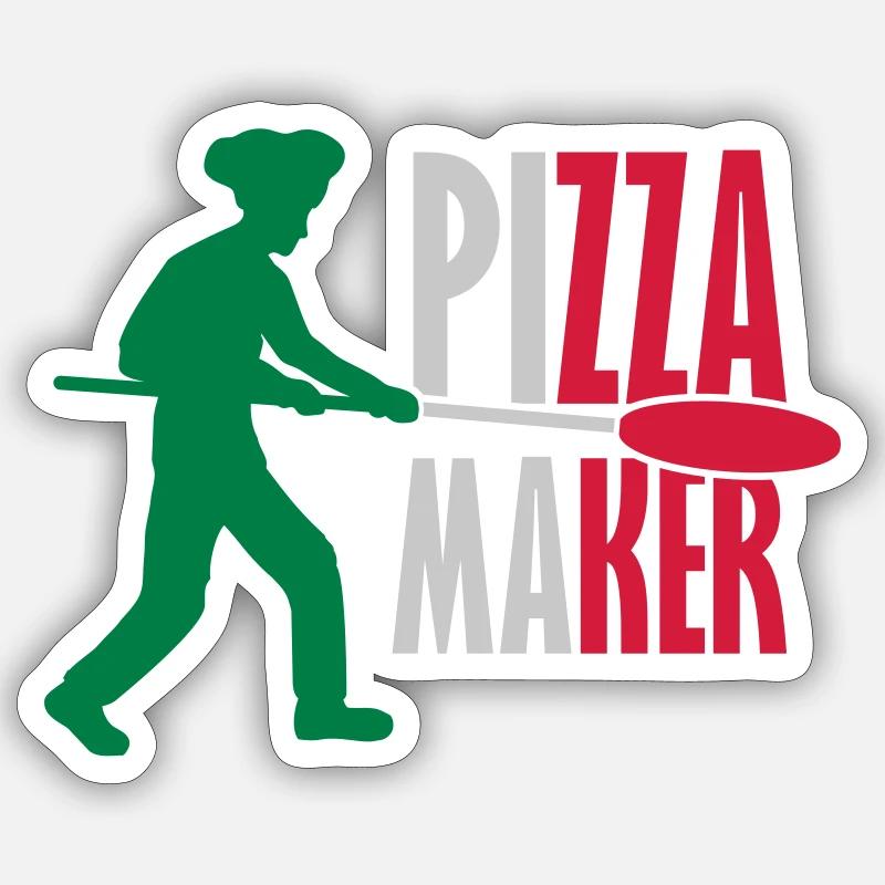 Pizza Maker Pizza Pusher - Sticker size S (10 x 10 cm) - white matte