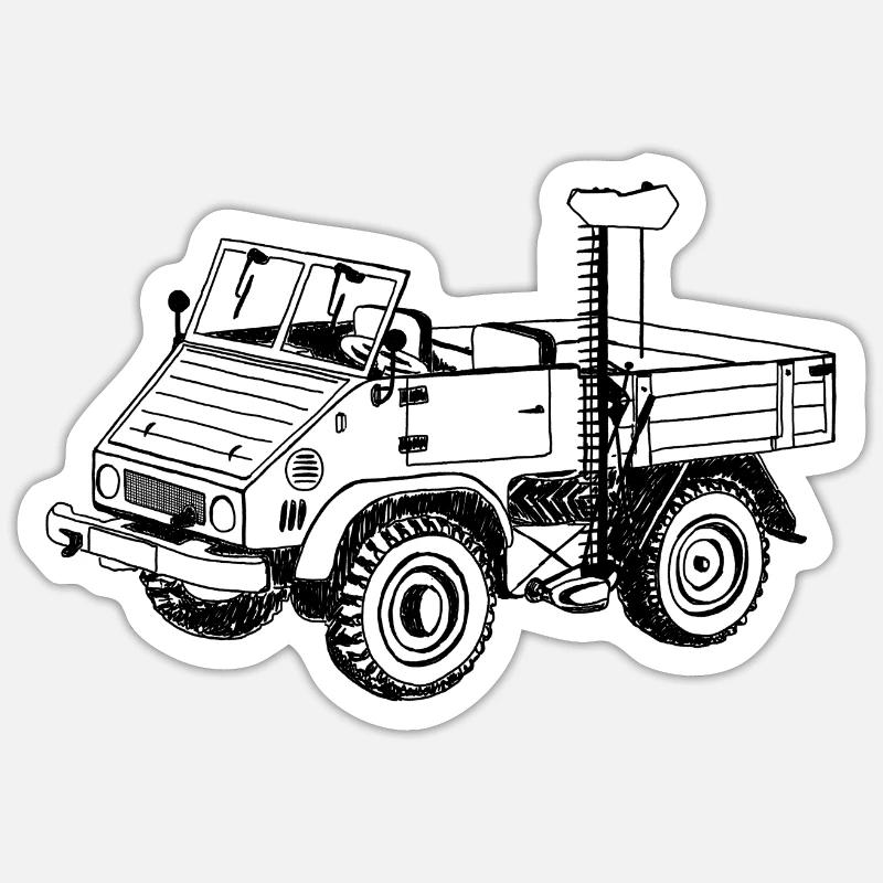 Unimog - Oldtimer - Offroad - Universal motor device Sticker size S (10 x 10 cm)