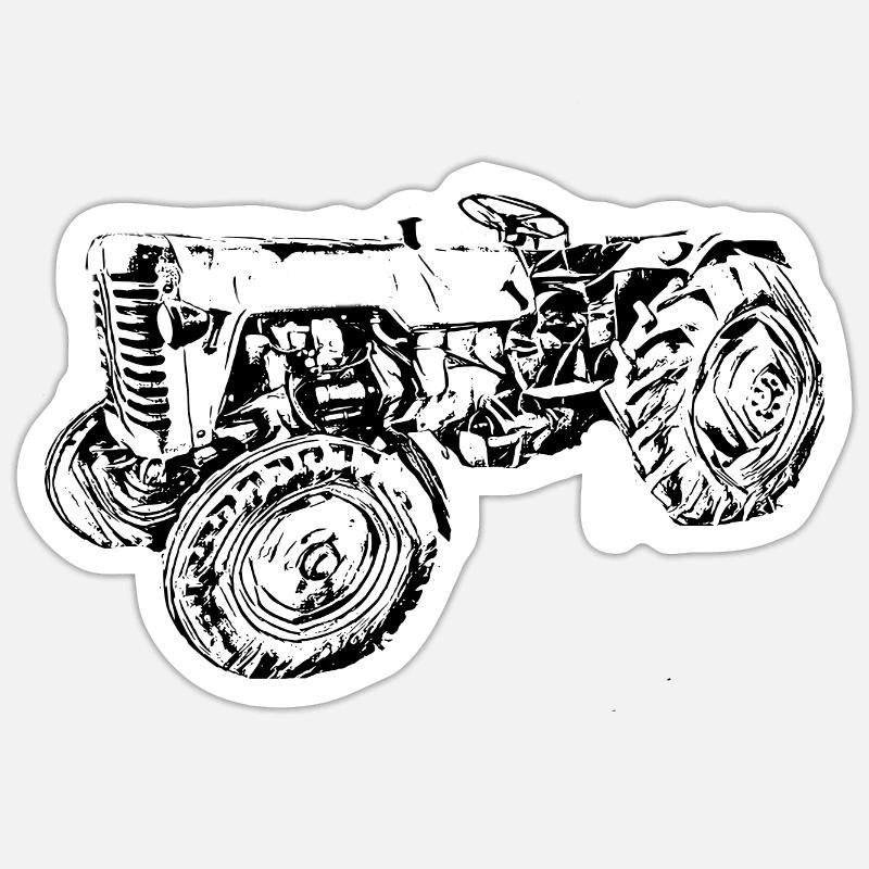 Tractor - Sticker size S (10 x 10 cm) - white matte