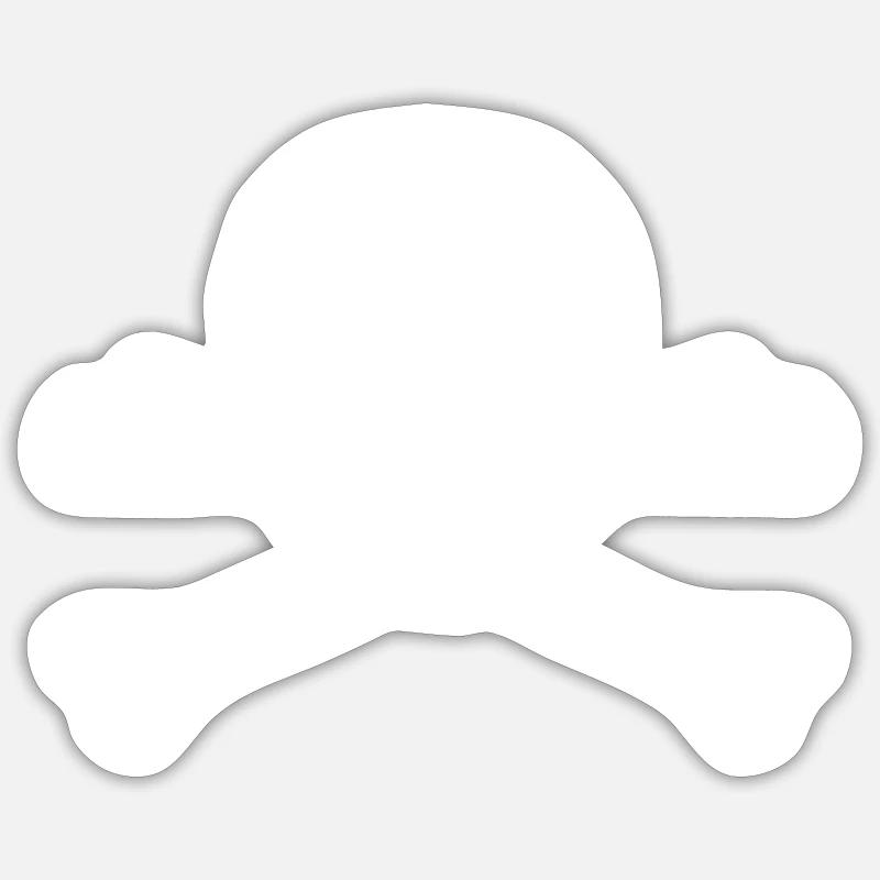 Skull and Bones - Sticker size S (10 x 10 cm) - white matte
