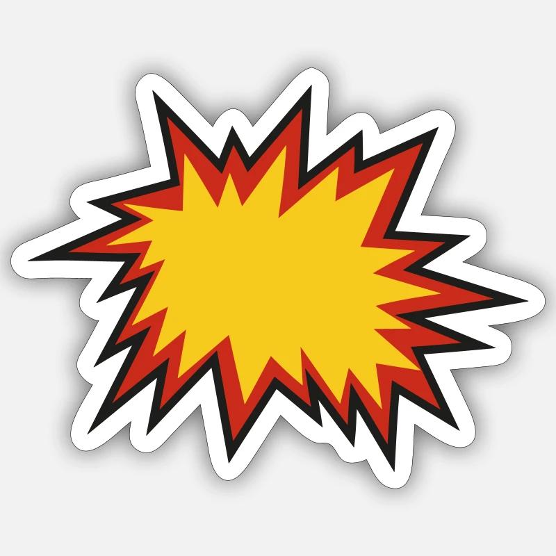 Comic Explosion - Sticker Größe S (10 x 10 cm) - Mattweiß
