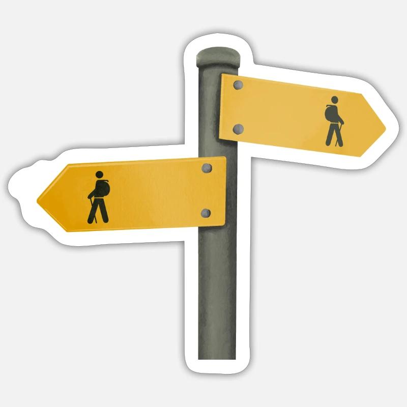 Wanderschild Wegweiser Sticker Größe S (10 x 10 cm)