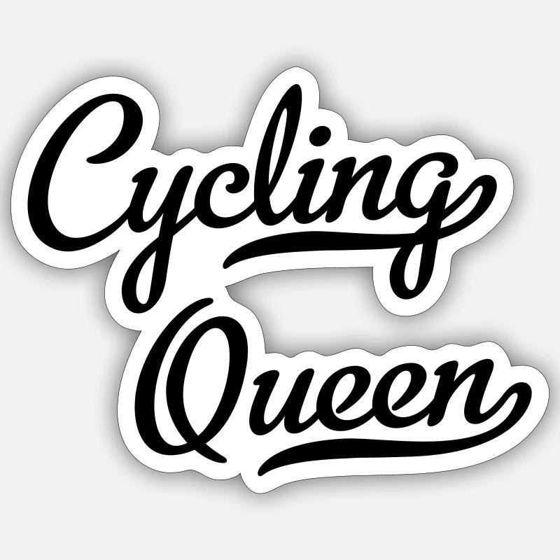 Cycling Queen - Sticker Größe S (10 x 10 cm) - Mattweiß