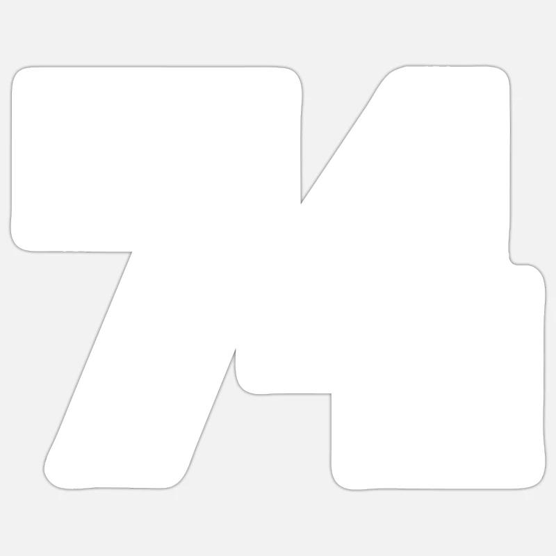 Numéro 74 - Sticker taille S (10 x 10 cm) - blanc mat