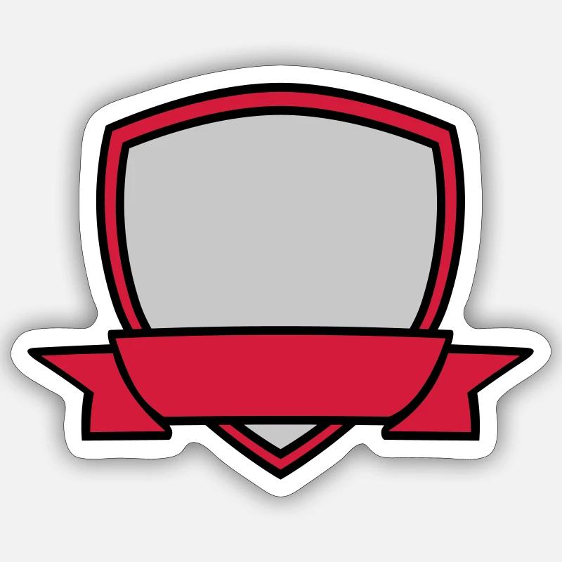 Bannière de bouclier vide Sticker taille S (10 x 10 cm)