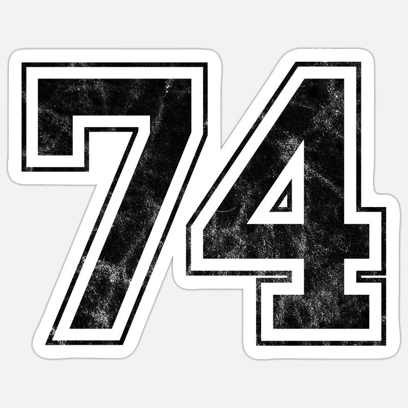 Numéro 74 - Sticker taille S (10 x 10 cm) - blanc mat