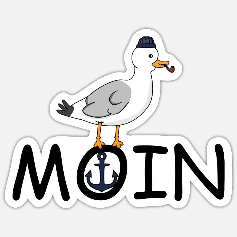 Möwe Moin Sticker Größe S (10 x 10 cm)