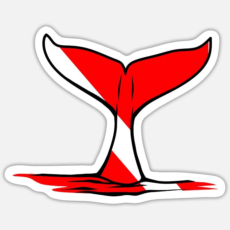 Whale Fin by Scuba.Style - Sticker size S (10 x 10 cm) - white matte
