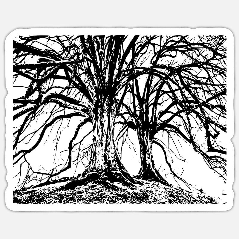 Trees - Sticker size S (10 x 10 cm) - white matte