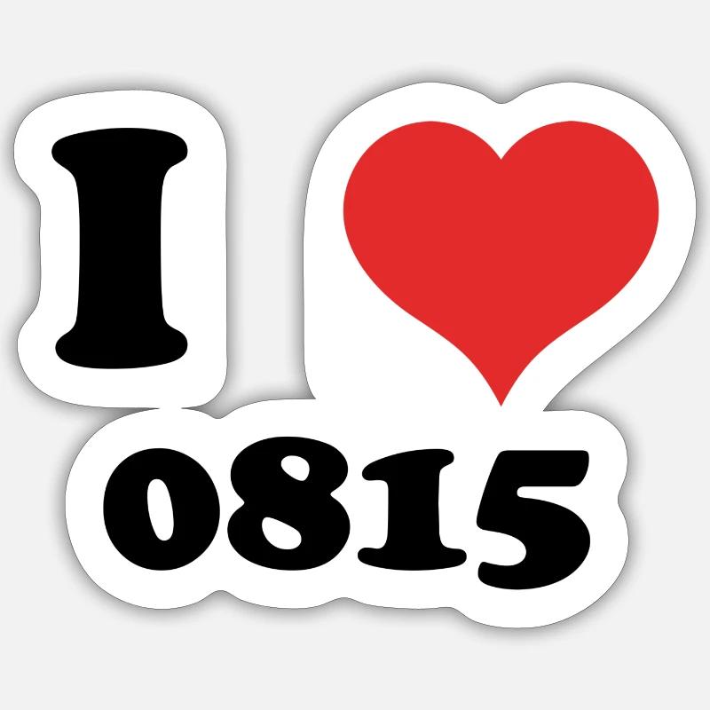 J’aime 0815 - Sticker taille S (10 x 10 cm) - blanc mat
