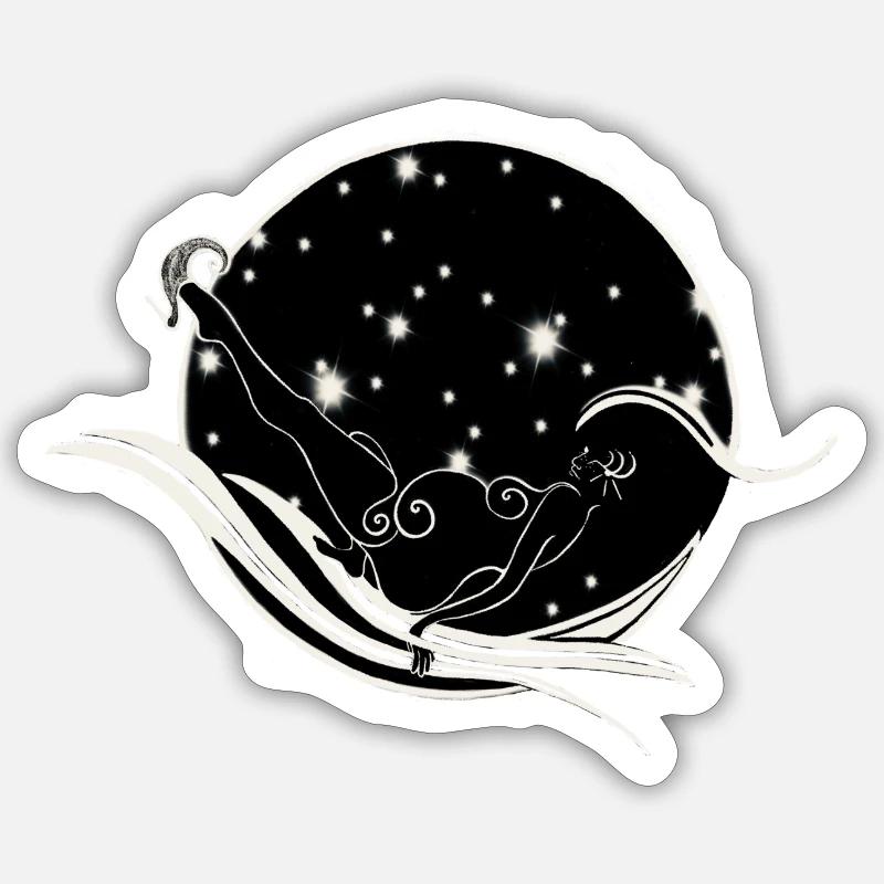 L’une pleine. Future maman - Sticker taille S (10 x 10 cm) - blanc mat
