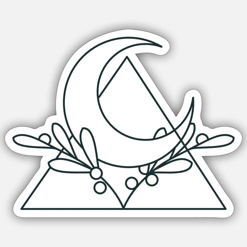 crescent moon triangle - Sticker size S (10 x 10 cm) - white matte