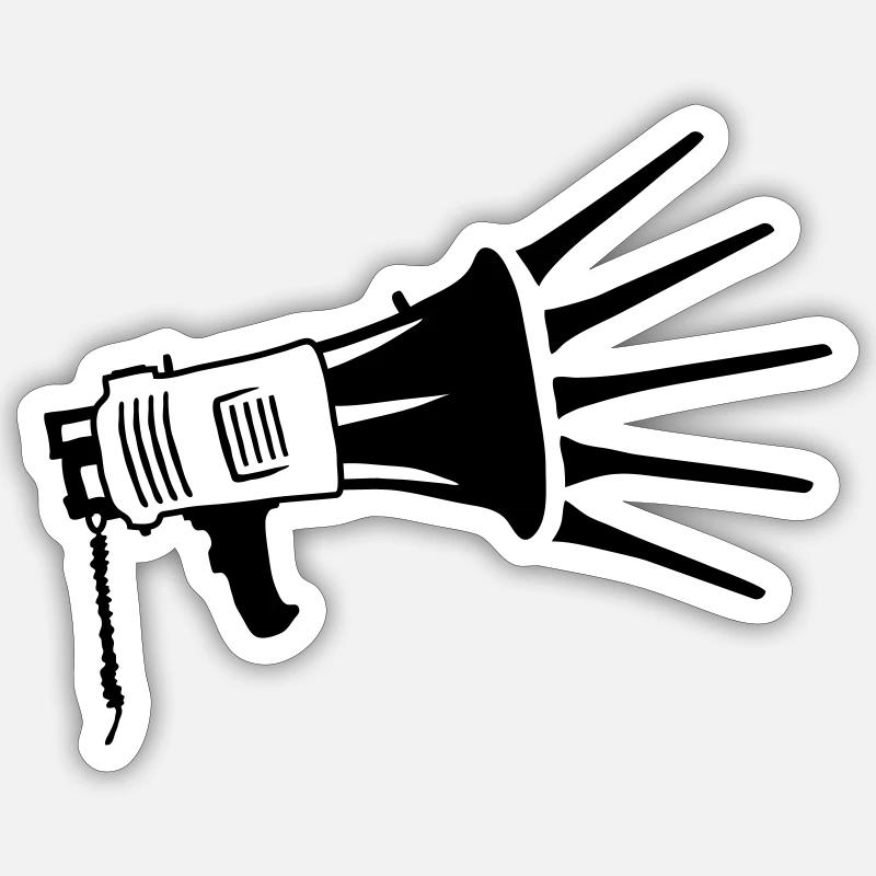 Speaker Propaganda Megaphone Symbol - Sticker size S (10 x 10 cm) - white matte