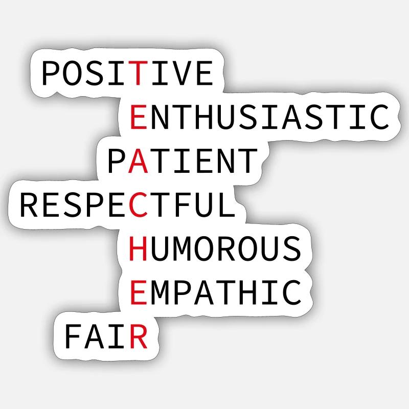 Teacher - Sticker size S (10 x 10 cm) - white matte