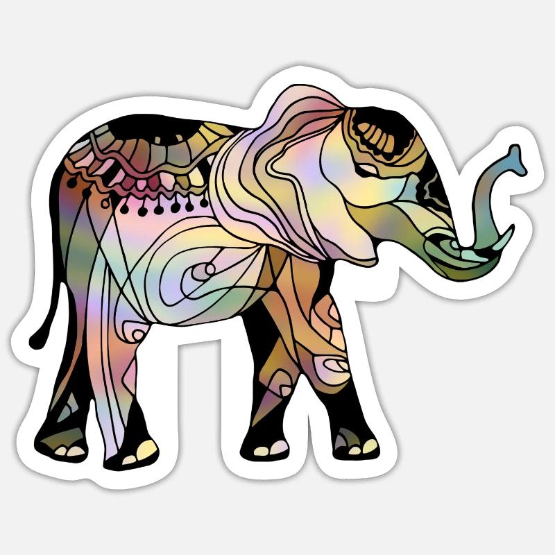 Elephant - Sticker size S (10 x 10 cm) - white matte