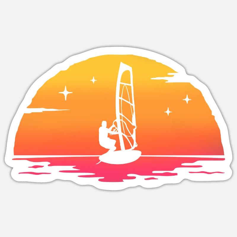 sunrise windsurf windsurfing Sticker taille S (10 x 10 cm)