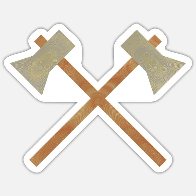 Axt Wald Beil - Sticker Größe S (10 x 10 cm) - Mattweiß