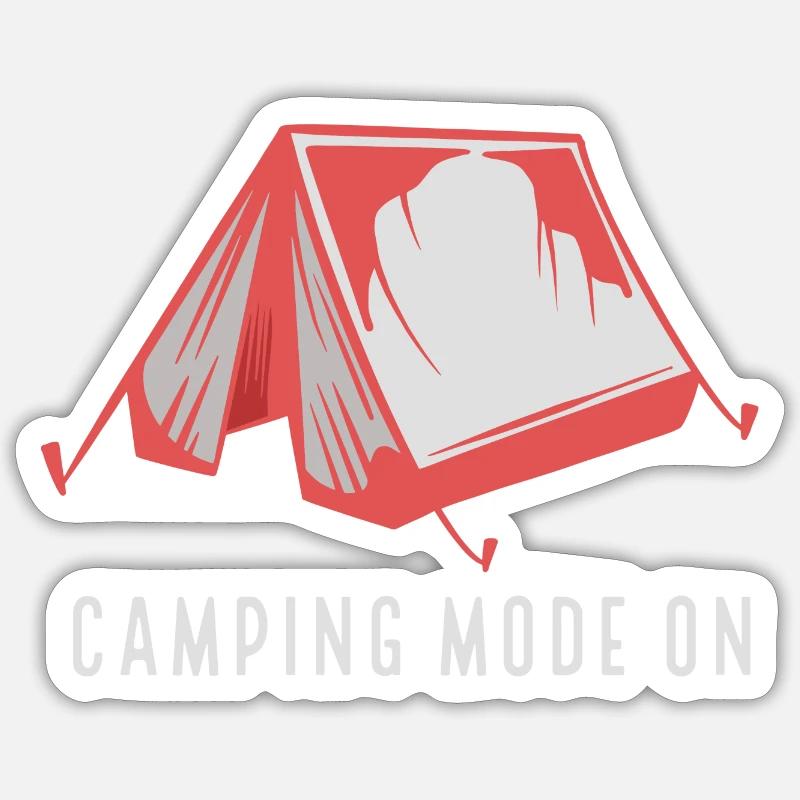 Camping Mode On - Sticker Größe S (10 x 10 cm) - Mattweiß