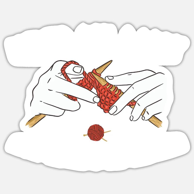 Never Ask A Lady About Her Yarn Stash Knitting - Sticker Größe S (10 x 10 cm) - Mattweiß