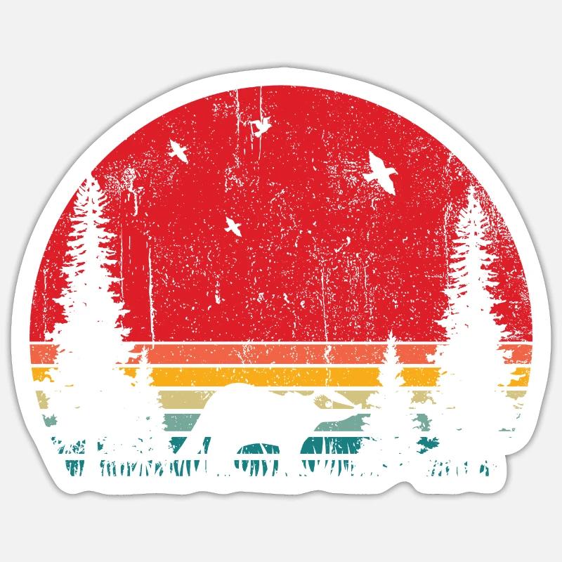 Tier im Wald Dachs - Sticker Größe S (10 x 10 cm) - Mattweiß