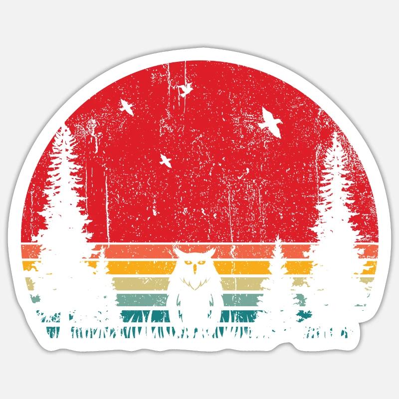 Tier im Wald Eule Sticker Größe S (10 x 10 cm)