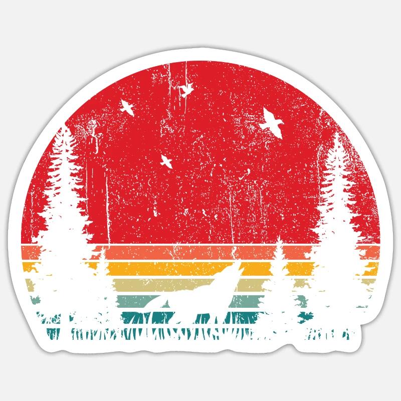 Tier im Wald Wolf - Sticker Größe S (10 x 10 cm) - Mattweiß