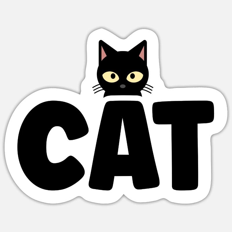 Mignon Chat Motif Chat Chat Gueule de Bois Sticker taille S (10 x 10 cm)