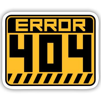 Error 404 Shield Warning - Sticker size S (10 x 10 cm) - white matte - Front