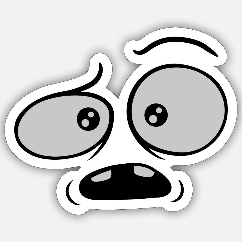 Visage comique confus sceptique Sticker taille S (10 x 10 cm)