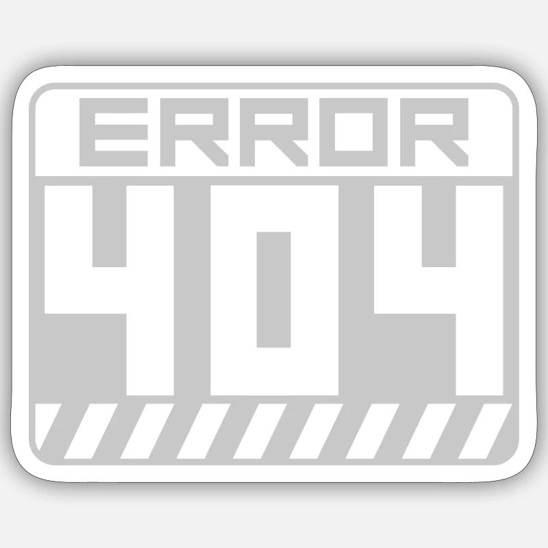 Warnung Schild Error 404 Sticker Größe S (10 x 10 cm)