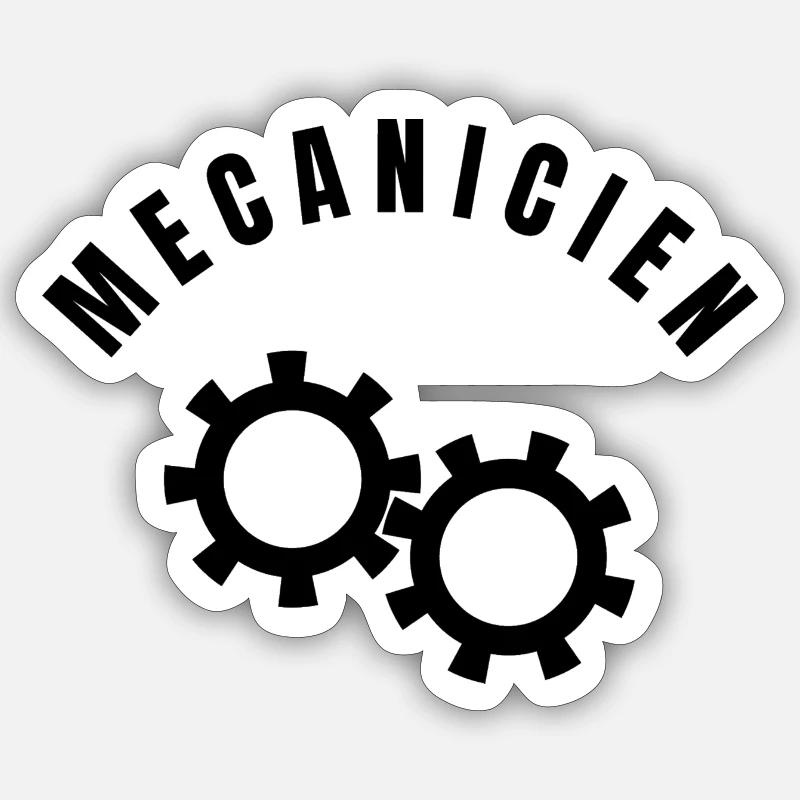Collection mécanicien - Profession - Sticker taille S (10 x 10 cm) - blanc mat