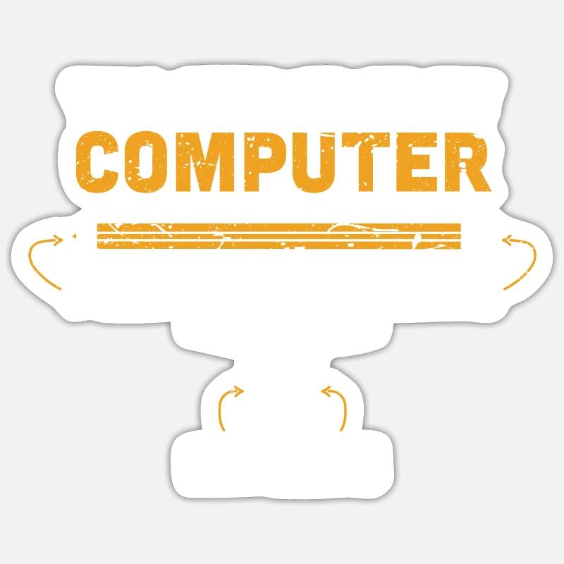 Rentner Computer - Sticker Größe S (10 x 10 cm) - Mattweiß
