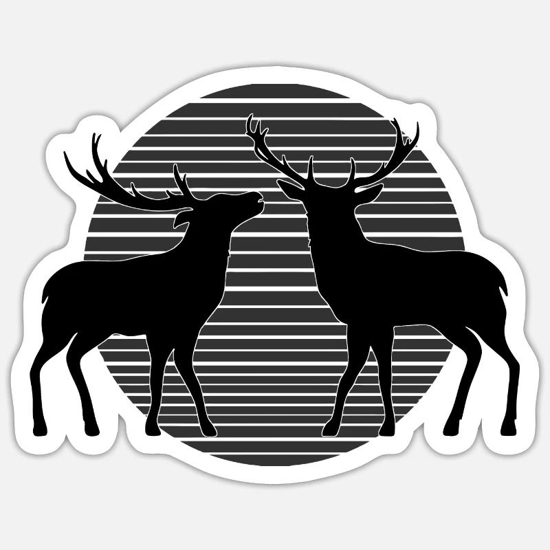 Hirsch - Sticker Größe S (10 x 10 cm) - Mattweiß