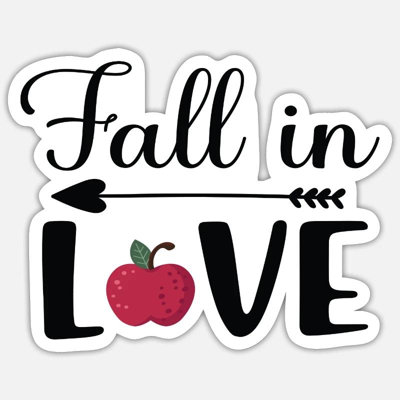 Fall in Love Sticker Größe S (10 x 10 cm)