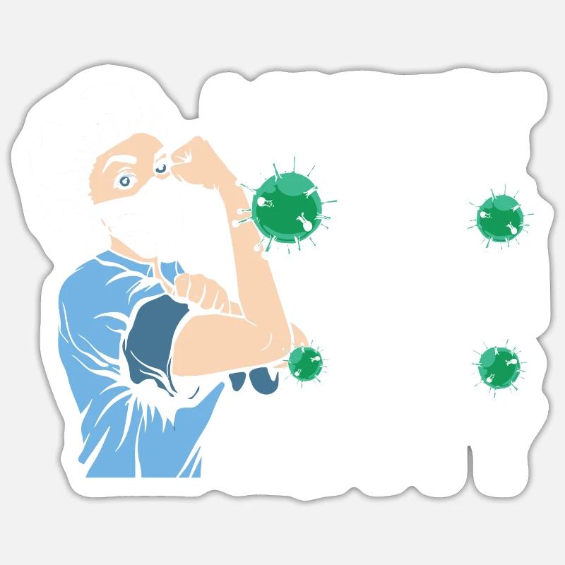 Krankenschwester - Sticker Größe S (10 x 10 cm) - Mattweiß