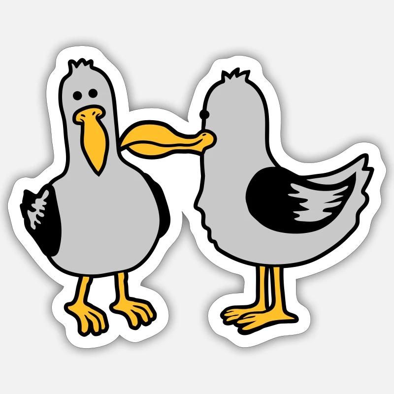 Amis 2 drôles de mouettes Sticker taille S (10 x 10 cm)