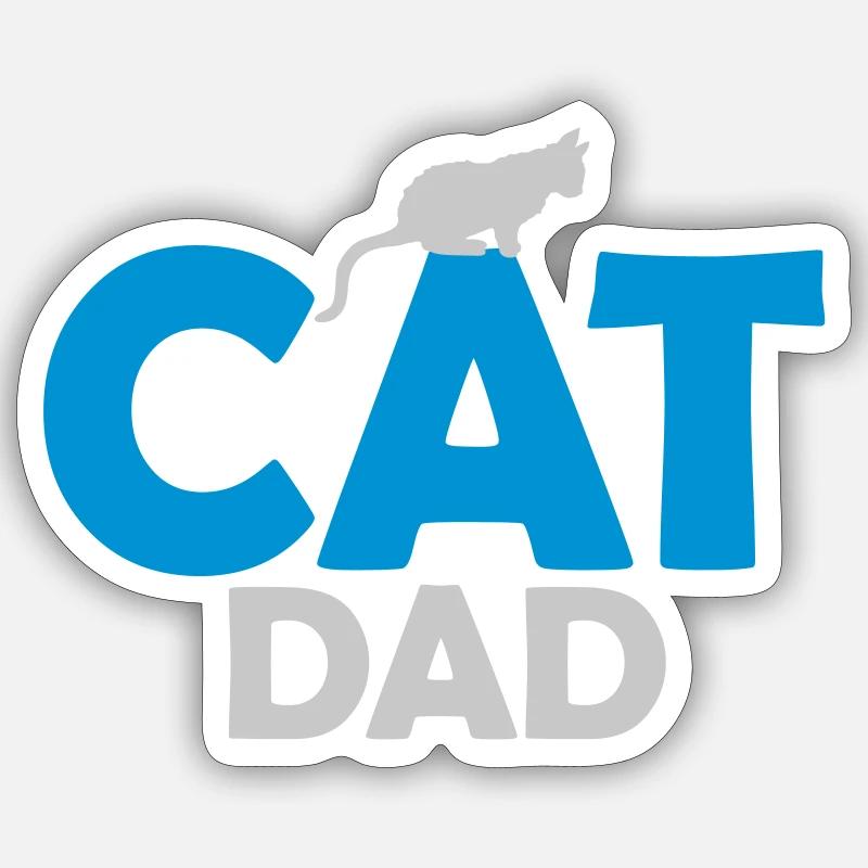 Conception du logo Cat Dad Sticker taille S (10 x 10 cm)