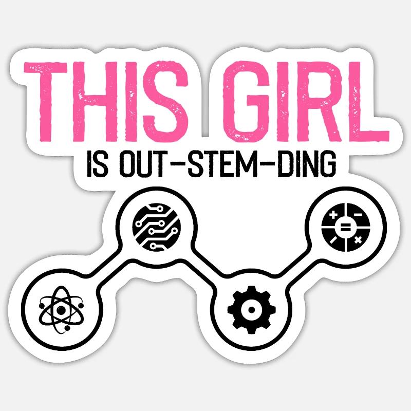 Professeur Steminist Designs for Equality Stem - Sticker taille S (10 x 10 cm) - blanc mat