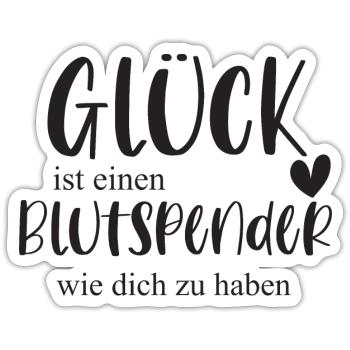 Blutspender Blutspende Ehrenamt Held Geschenk - Sticker Größe S (10 x 10 cm) - Mattweiß - Vorne