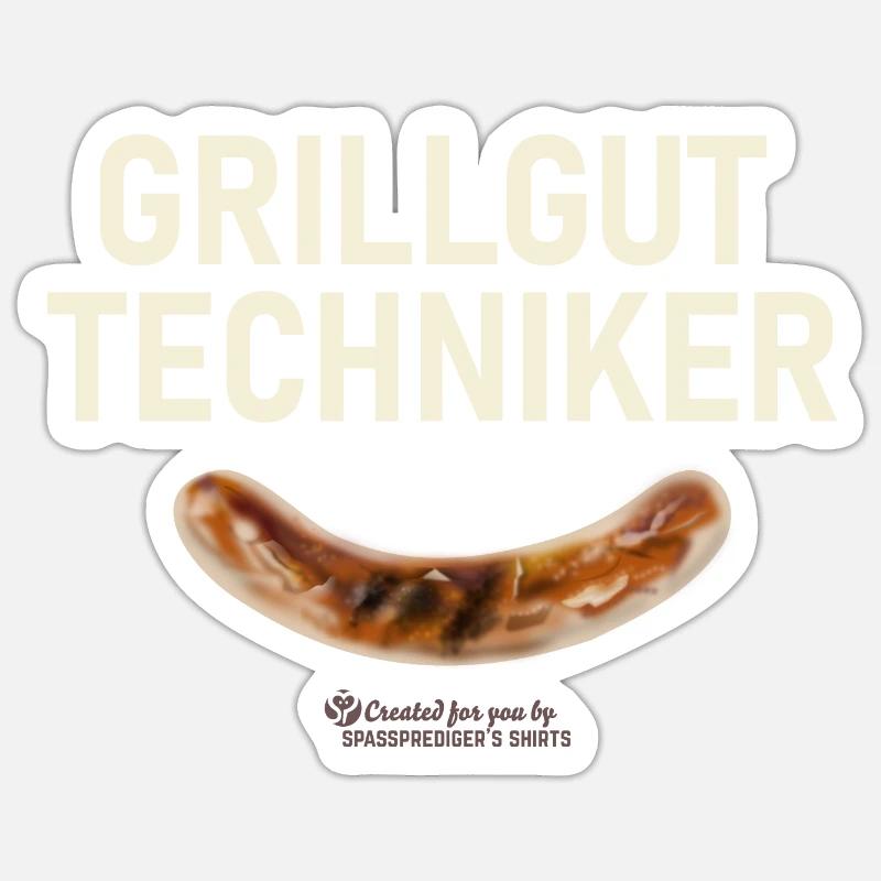 Grillspruch Grillguttechniker - Sticker Größe S (10 x 10 cm) - Mattweiß