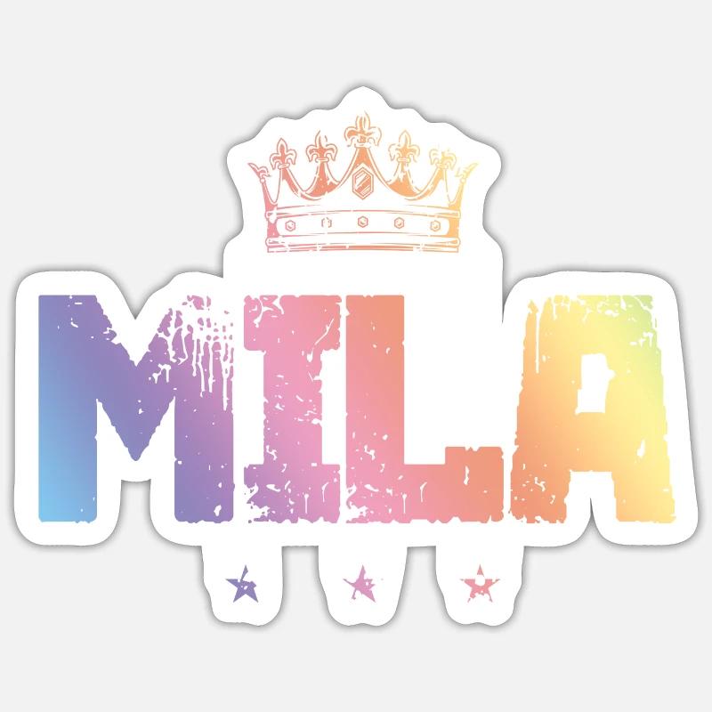 Mila - Sticker taille S (10 x 10 cm) - blanc mat