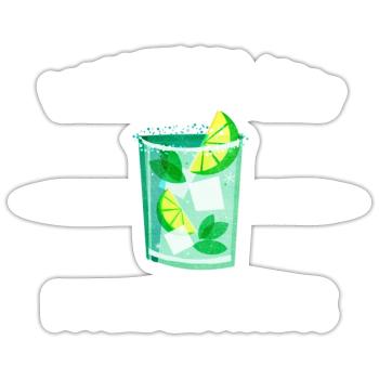 économisons l'eau buvons les mojitos - Sticker taille S (10 x 10 cm) - blanc mat - Devant