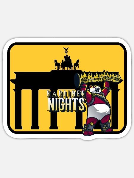 Bärliner nights - Sticker Größe S (10 x 10 cm) - Mattweiß