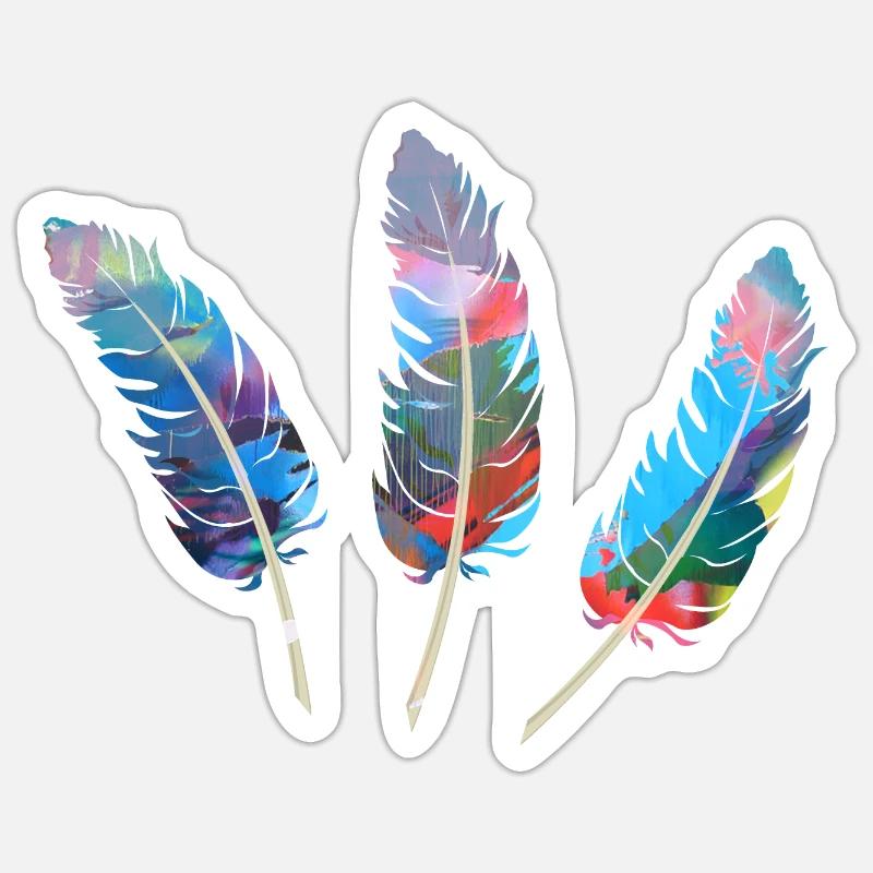 federn,bunt,feder,graffiti Sticker Größe S (10 x 10 cm)