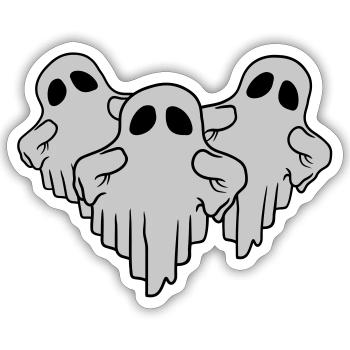 3 funny floating ghosts - Sticker size S (10 x 10 cm) - white matte - Front
