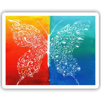 Butterfly Abstract Tribal - Sticker size S (10 x 10 cm) - white matte - Front
