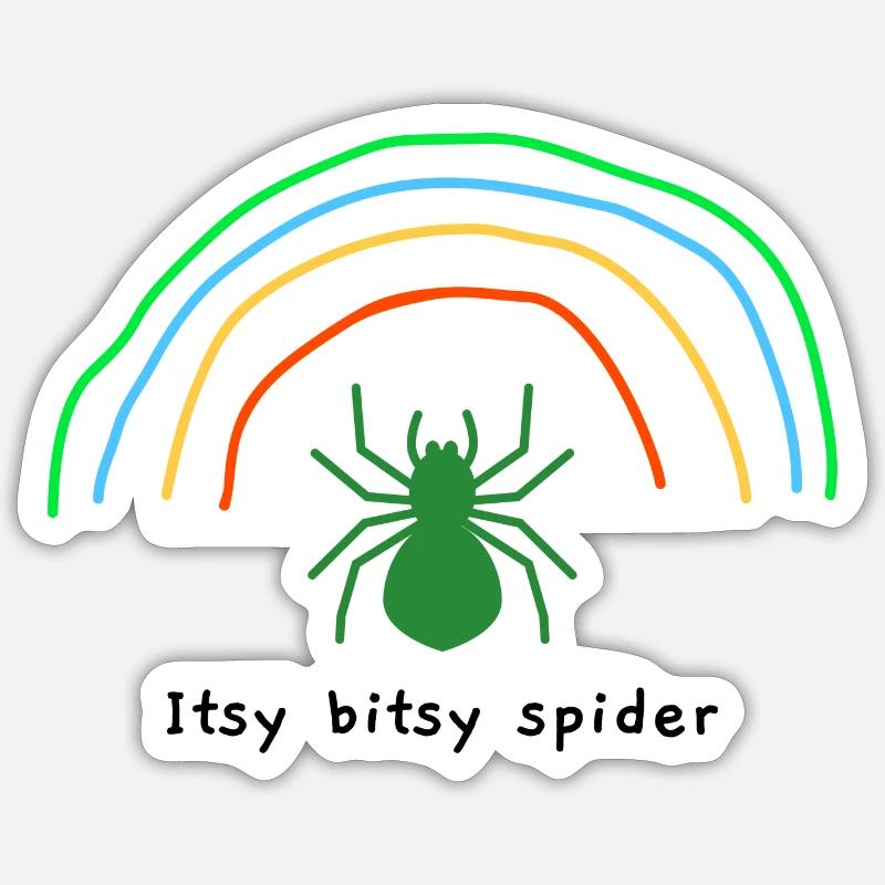 Itsy Bitsy Spider (schwarzer Text) Sticker Größe S (10 x 10 cm)